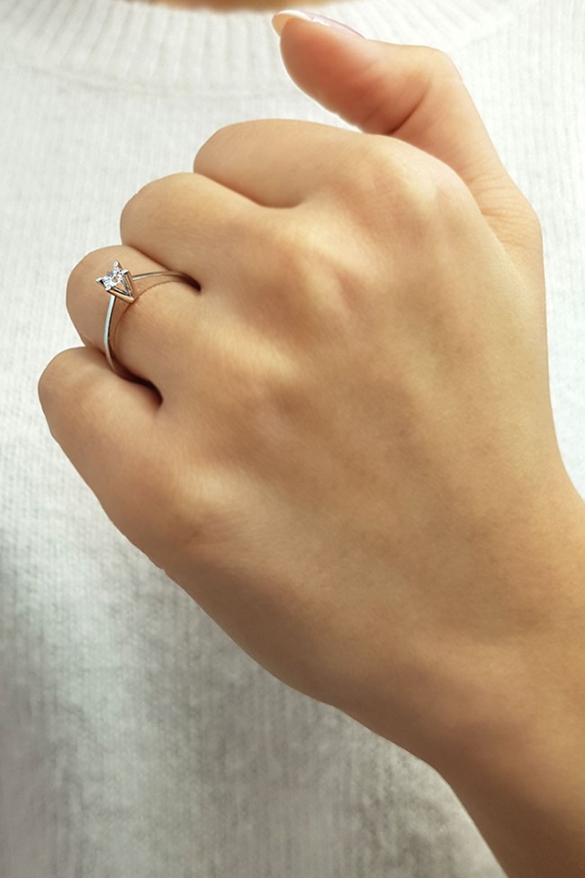 0.17 Ct. H-SI Pırlanta Tektaş Yüzük