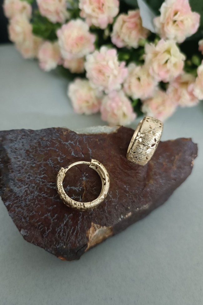 1.5 Cm Altın Günlük Halka Küpe