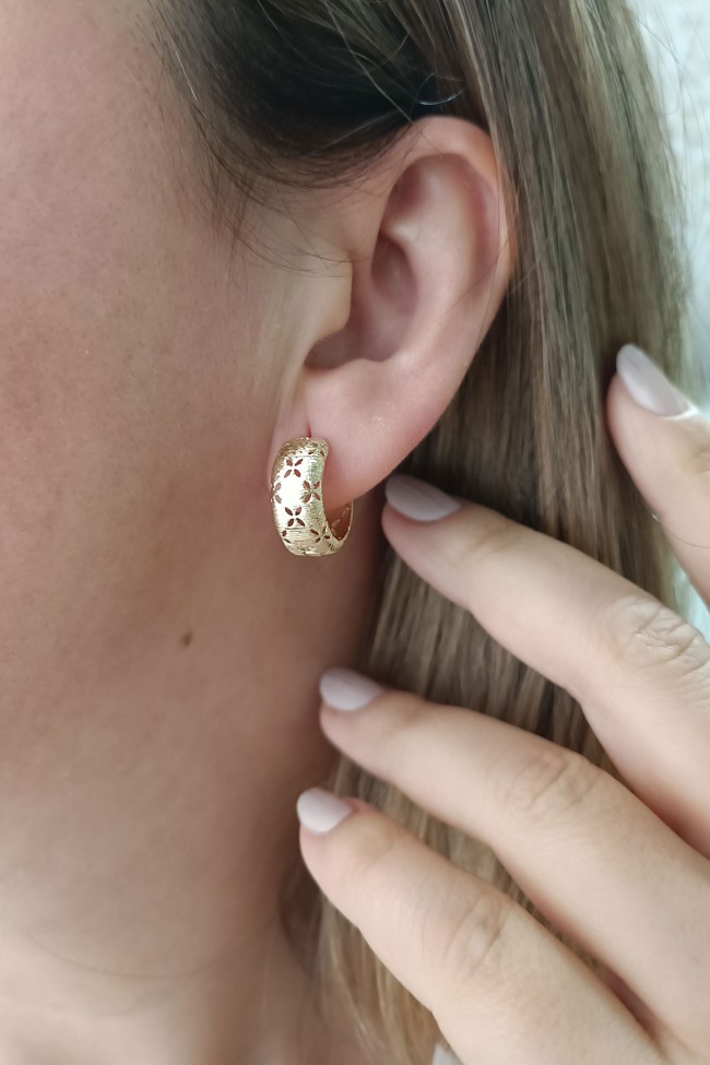 1.5 Cm Altın Günlük Halka Küpe