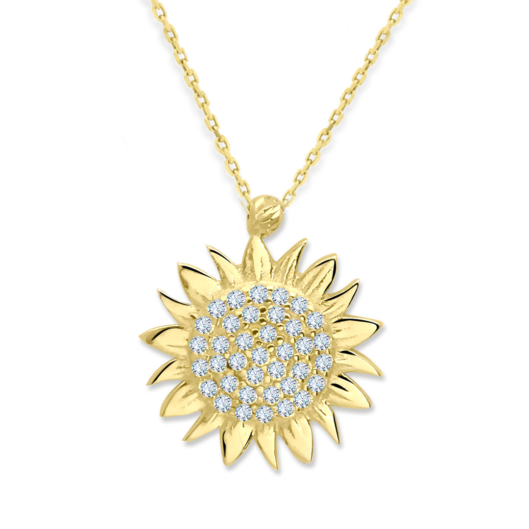 1.8 Cm Altın Güneş Kolye (KLY0409)