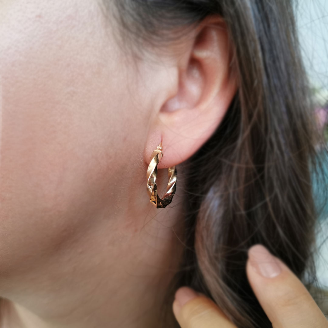 2.3 Cm Altın Burgu Halka Küpe (KP0163)