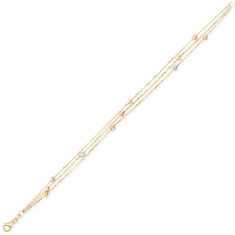 3 Mm Toplu Altın Dorika Zincir Bileklik (BLK0024)
