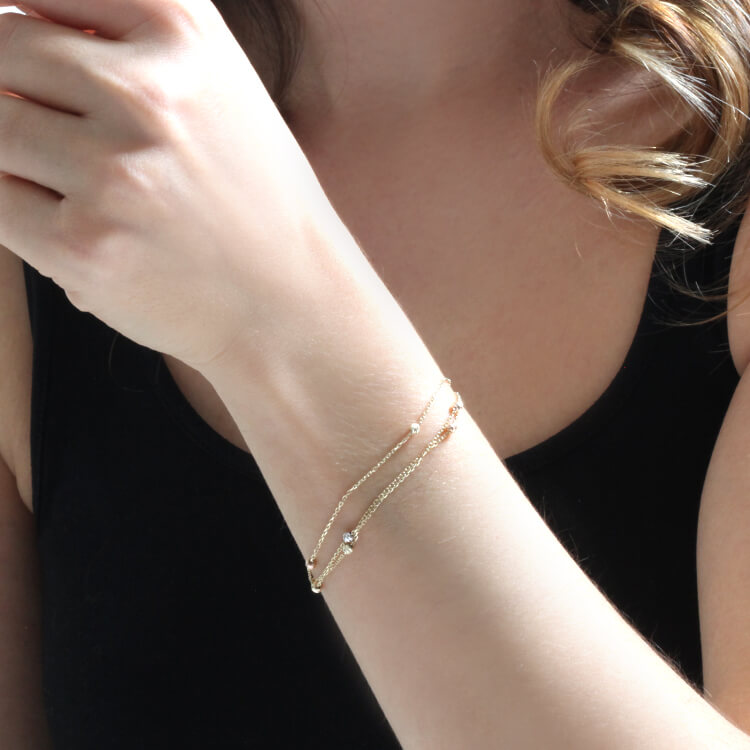 3 Mm Toplu Altın Dorika Zincir Bileklik (BLK0024)