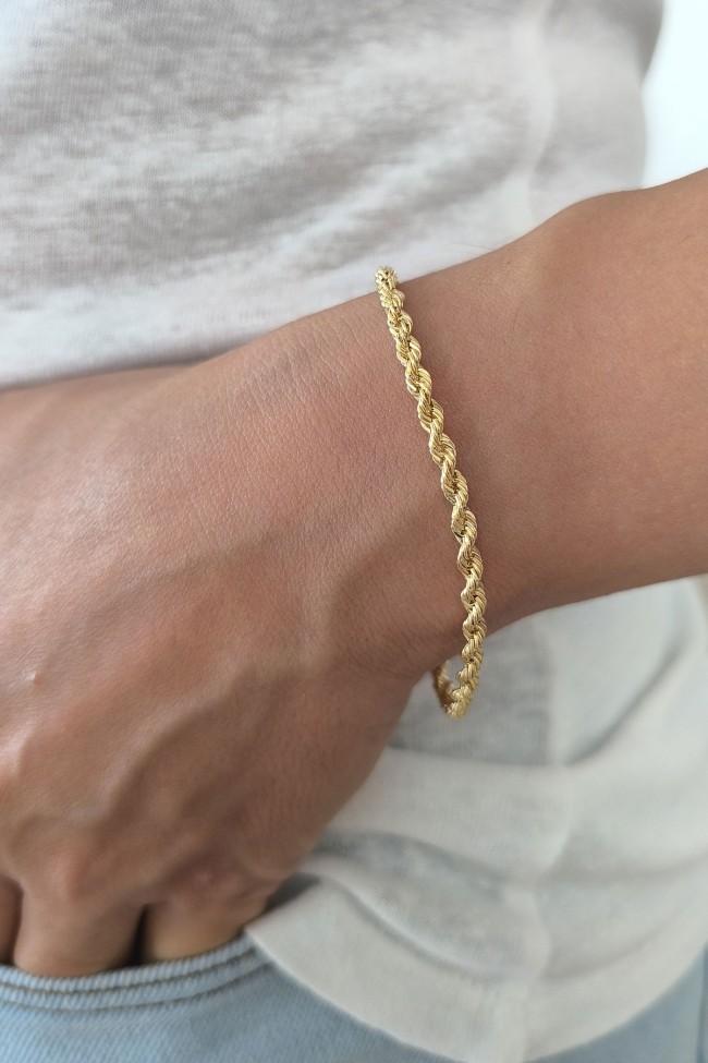 3.5 Mm Altın Halat Zincir Bileklik