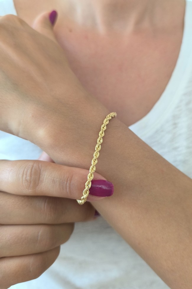 3.5 Mm Altın Halat Zincir Bileklik