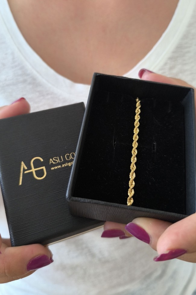 3.5 Mm Altın Halat Zincir Bileklik