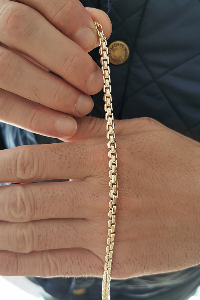 4 Mm Altın Traşlı Küp Erkek Bileklik