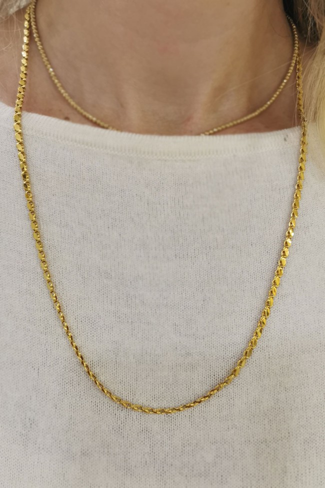 60 Cm 3 Mm Pullu Altın Zincir