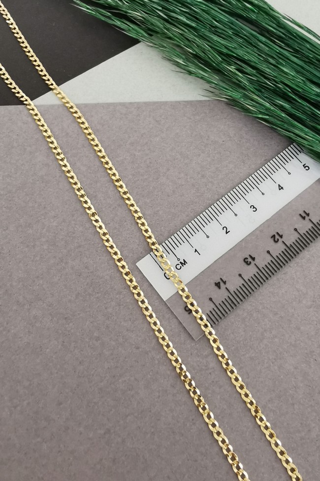 60 Cm Altın 2 Mm Unisex Gurmet Zincir Kolye