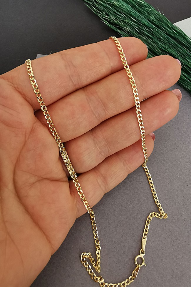 60 Cm Altın 2 Mm Unisex Gurmet Zincir Kolye