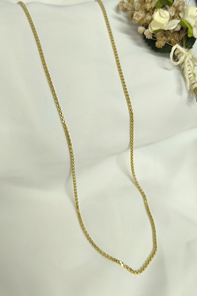 65 Cm 2 Mm Altın Yuvarlak Küp Erkek Kolye