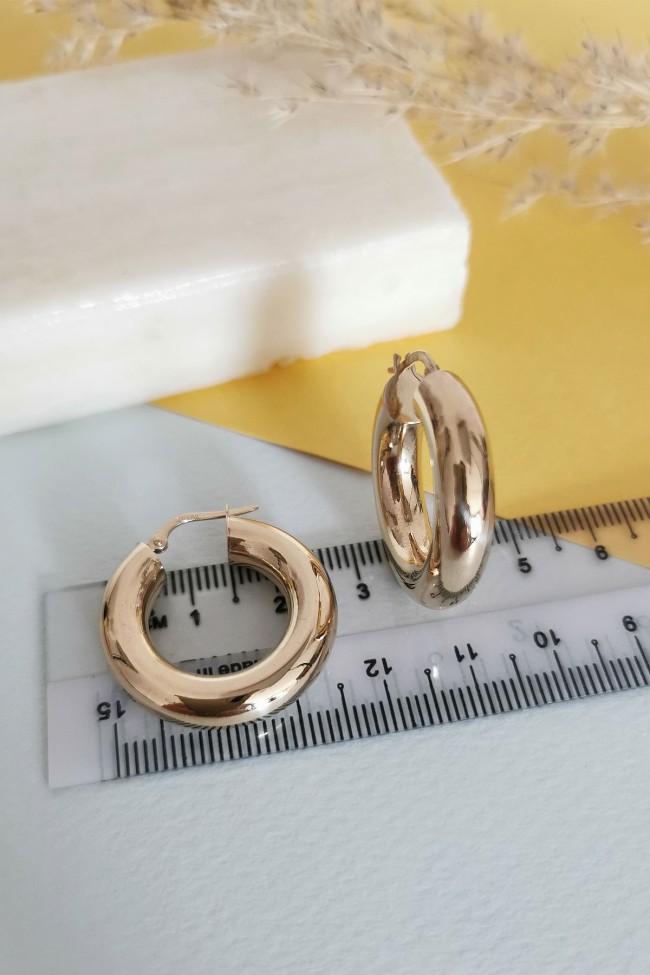 Altın 2.5 Cm 6 Mm Kalın Halka Küpe