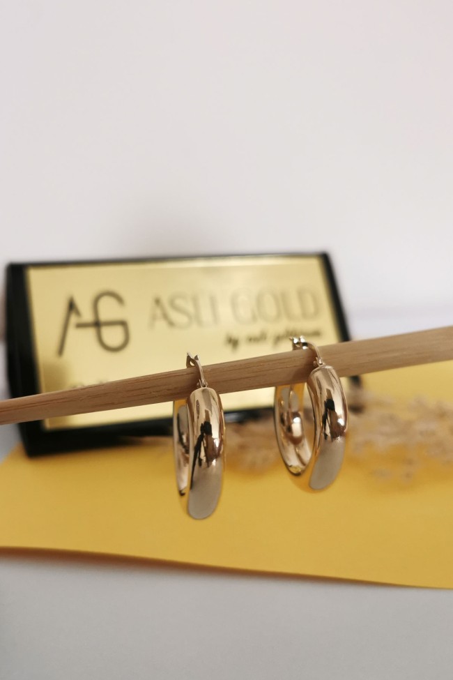 Altın 2.5 Cm 6 Mm Kalın Halka Küpe
