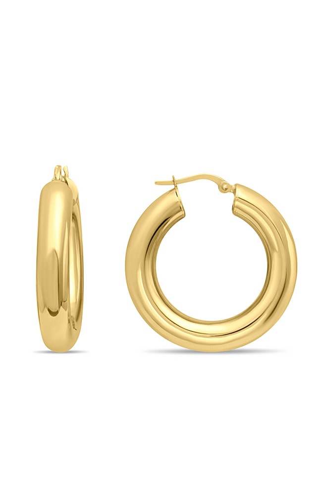 Altın 2.5 Cm 6 Mm Kalın Halka Küpe