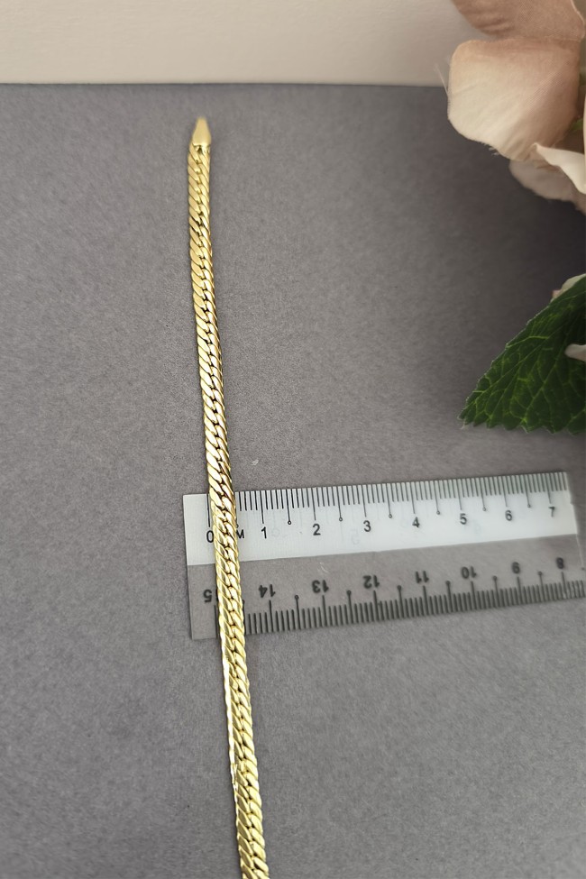 Altın 4.5 Mm Ezme Gurmet Zincir Bileklik