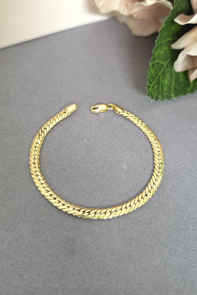 Altın 4.5 Mm Ezme Gurmet Zincir Bileklik