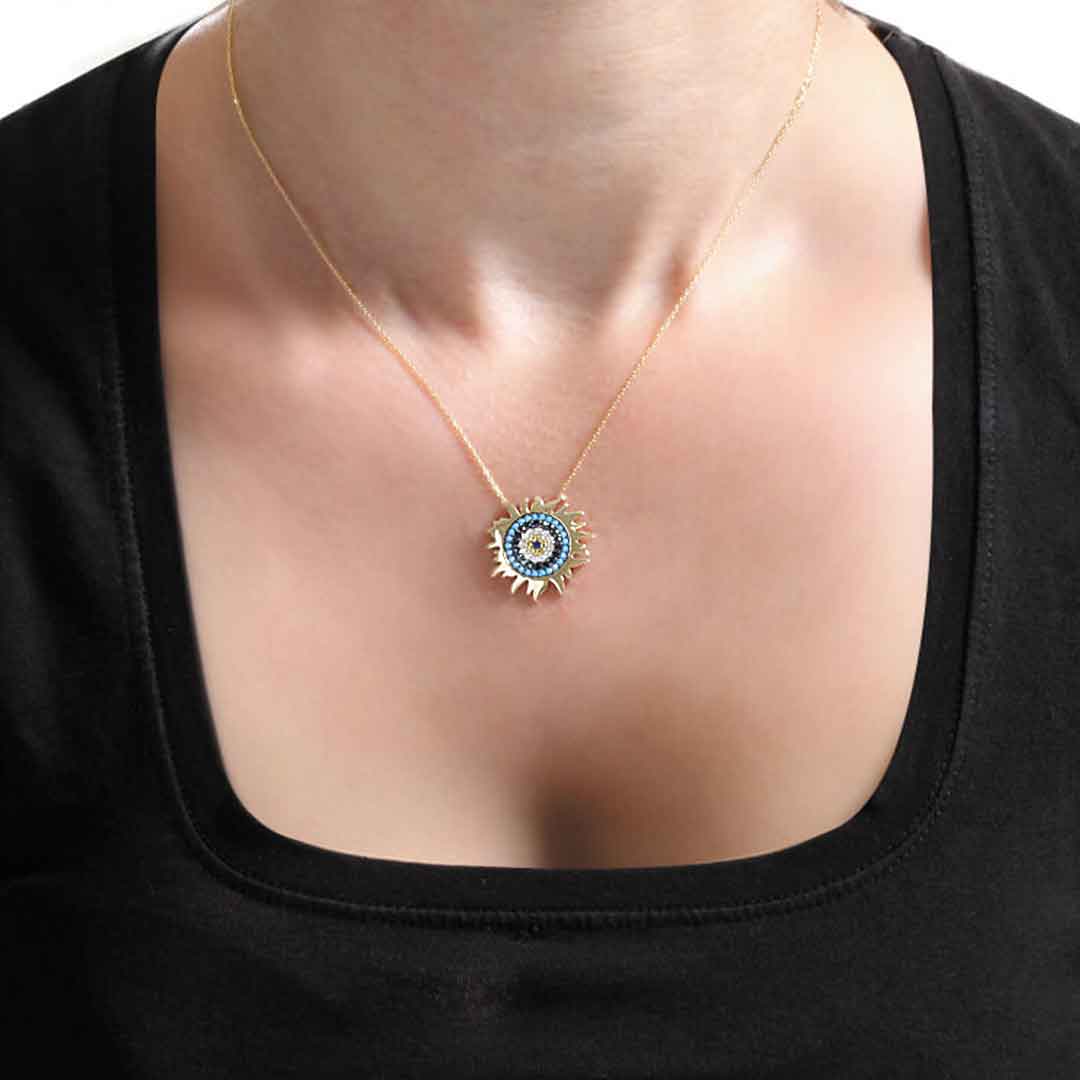 Altın Güneş Nazar Kolye (KLY0029)
