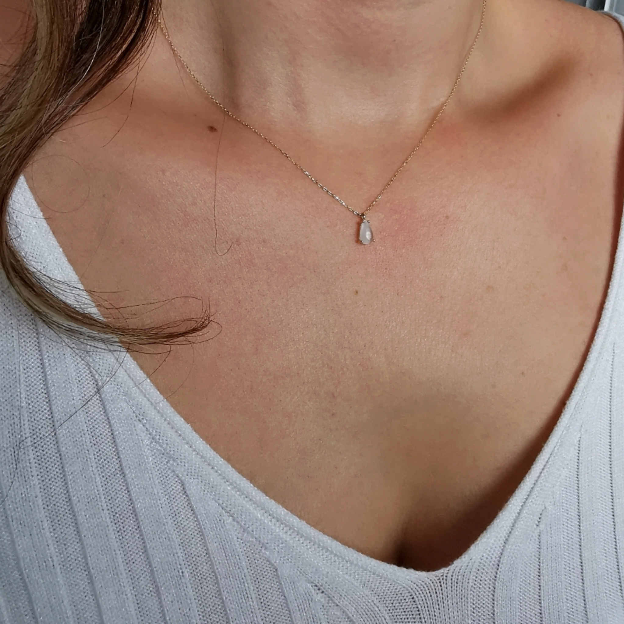 Damla Taşlı Altın Minimal Kolye (KLY0313)