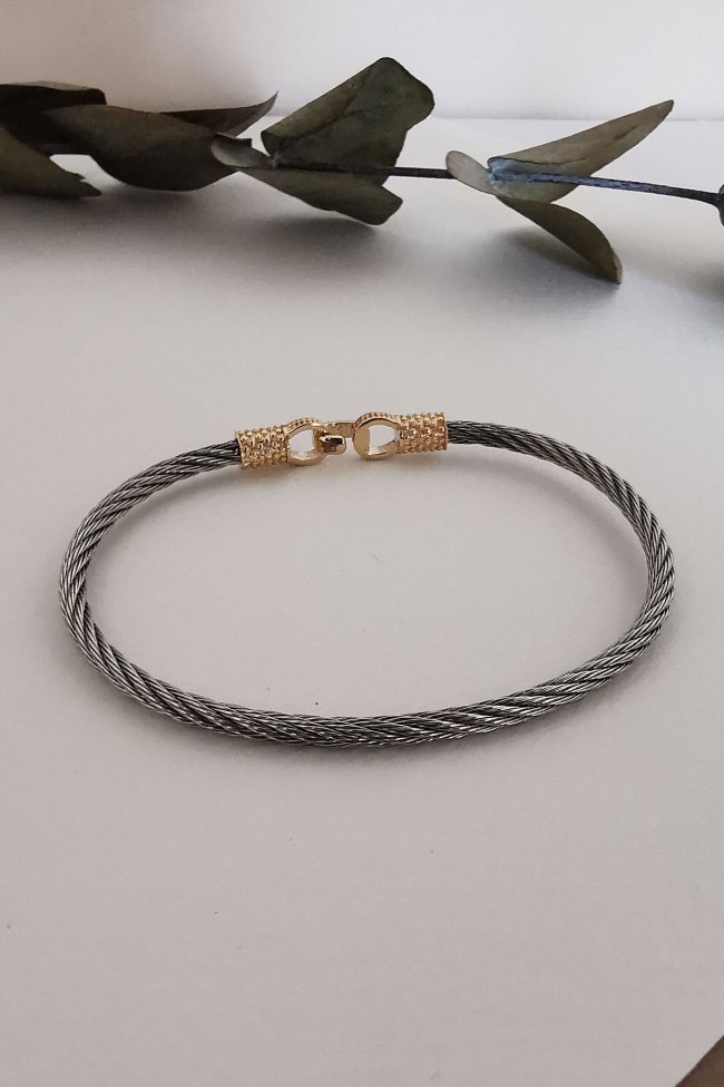 Rose Gold Sade Çelik Erkek Bileklik