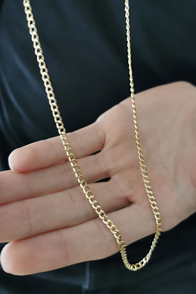 Sarı Altın 60 Cm Orta Gurmet Altın Zincir