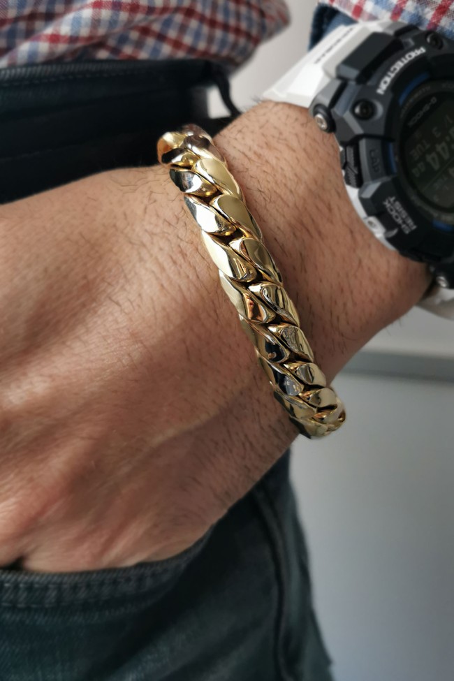 Unisex Gösterişli Altın Gurmet Bileklik