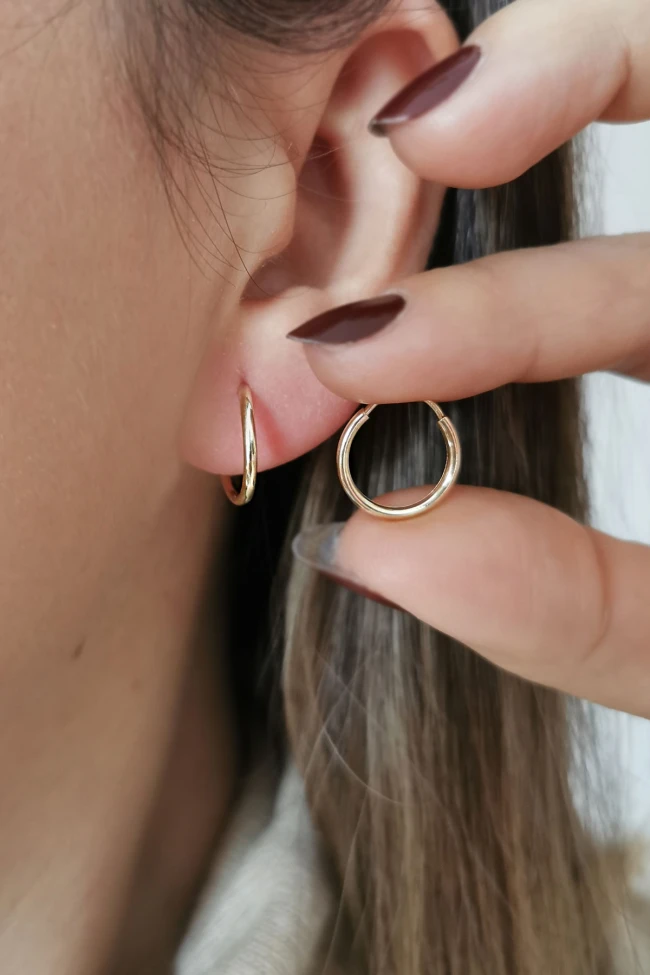 1.2 Cm Mini Altın Unisex Halka Küpe