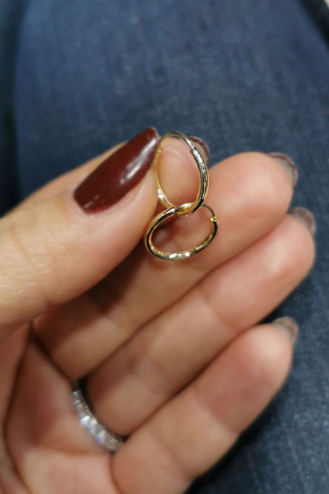 1.2 Cm Mini Altın Unisex Halka Küpe