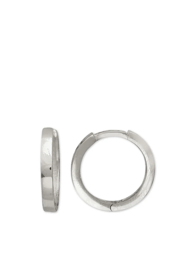 1.5 Cm Mini Halka Unisex Beyaz Altın Küpe
