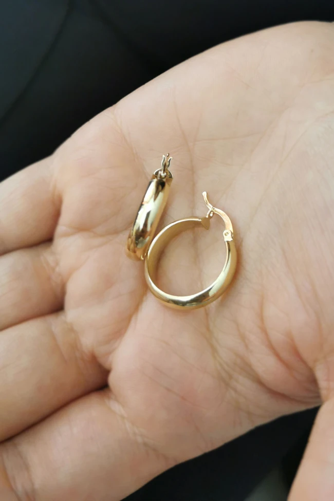 2 Cm Enli Bombe Altın Halka Küpe
