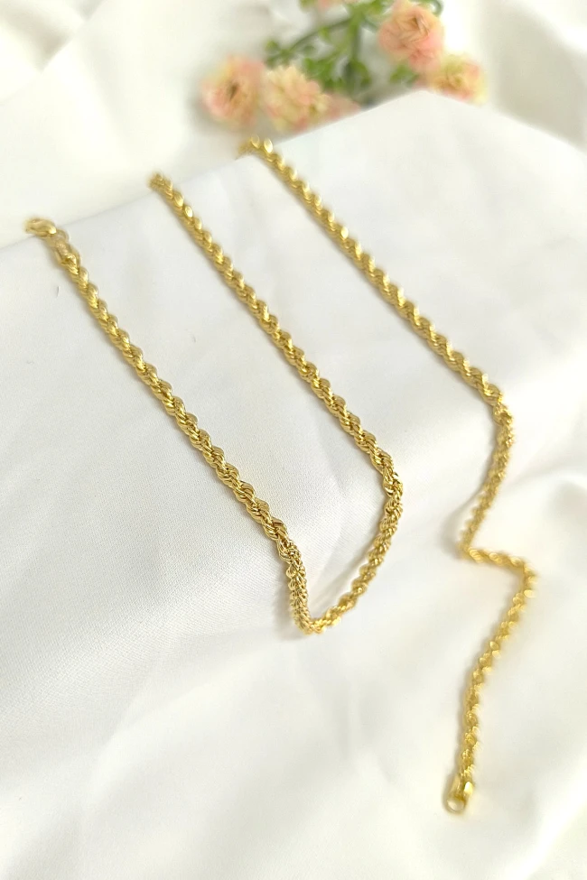 3.5 Mm Altın Halat Zincir Kolye Bileklik Takım