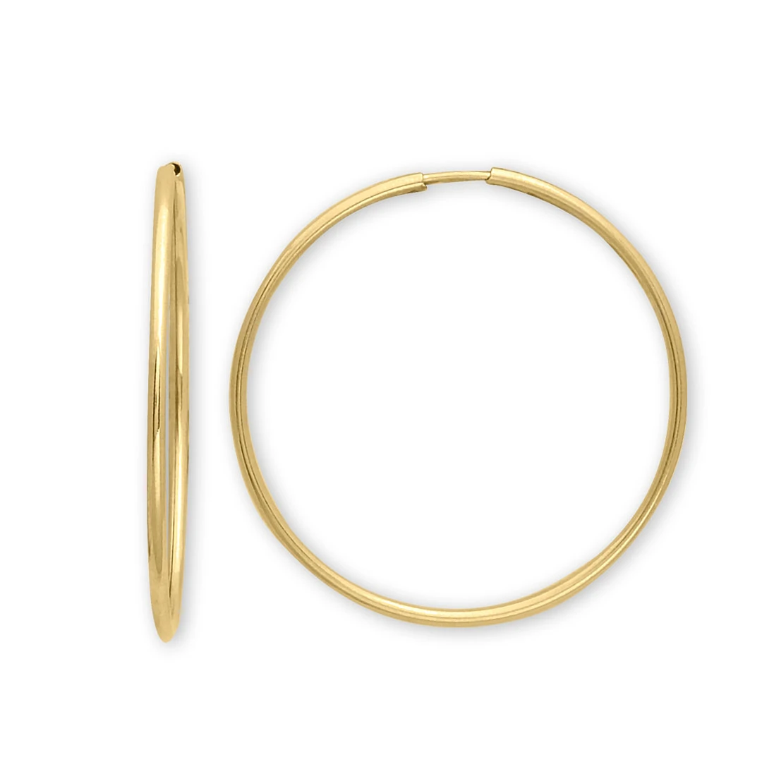 3.7 Cm Altın İnce Model Halka Küpe (KP0230)