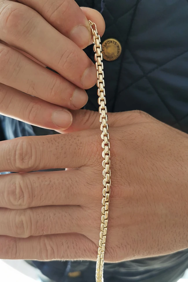 4 Mm Altın Traşlı Küp Erkek Bileklik