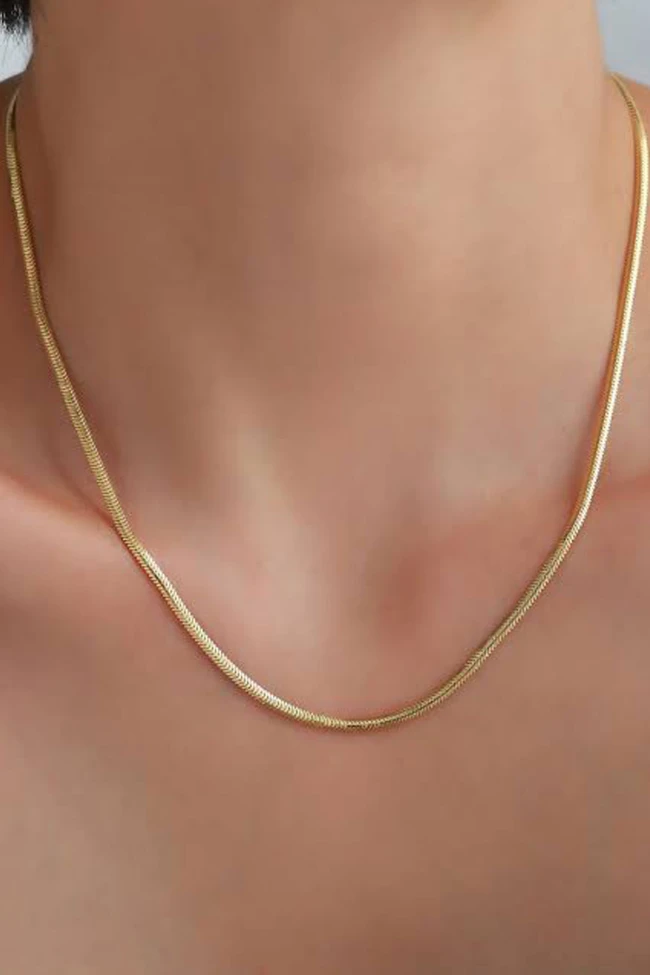 50 Cm 2 Mm Altın Balık Sırtı Zincir Kolye