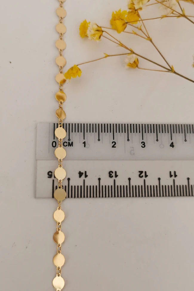 50 Cm Altın Pullu Zincir Kombin Kolye