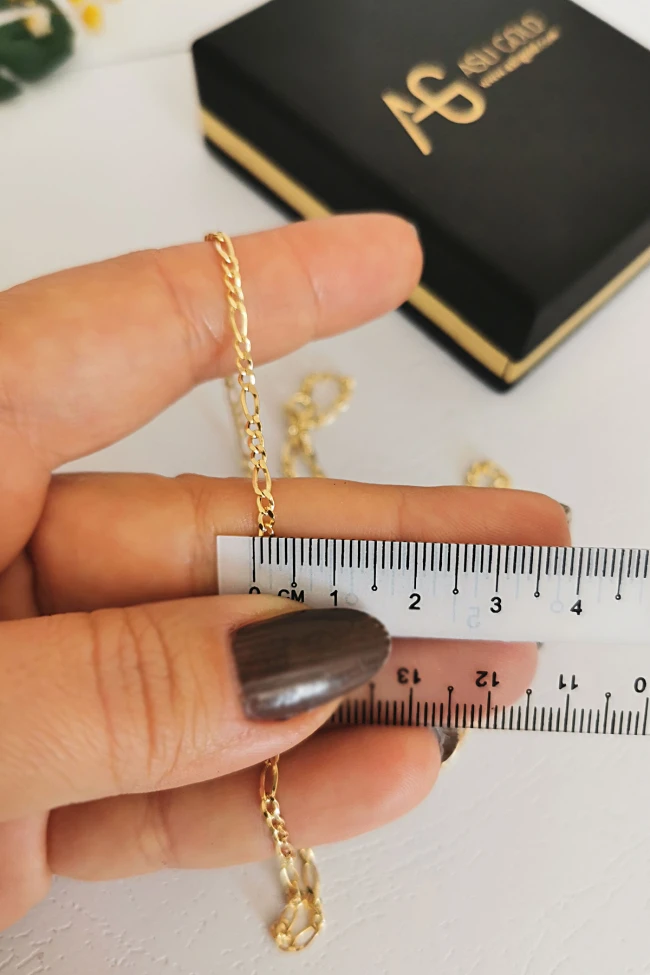 50 Cm Altın Unisex Figaro Zincir Kolye