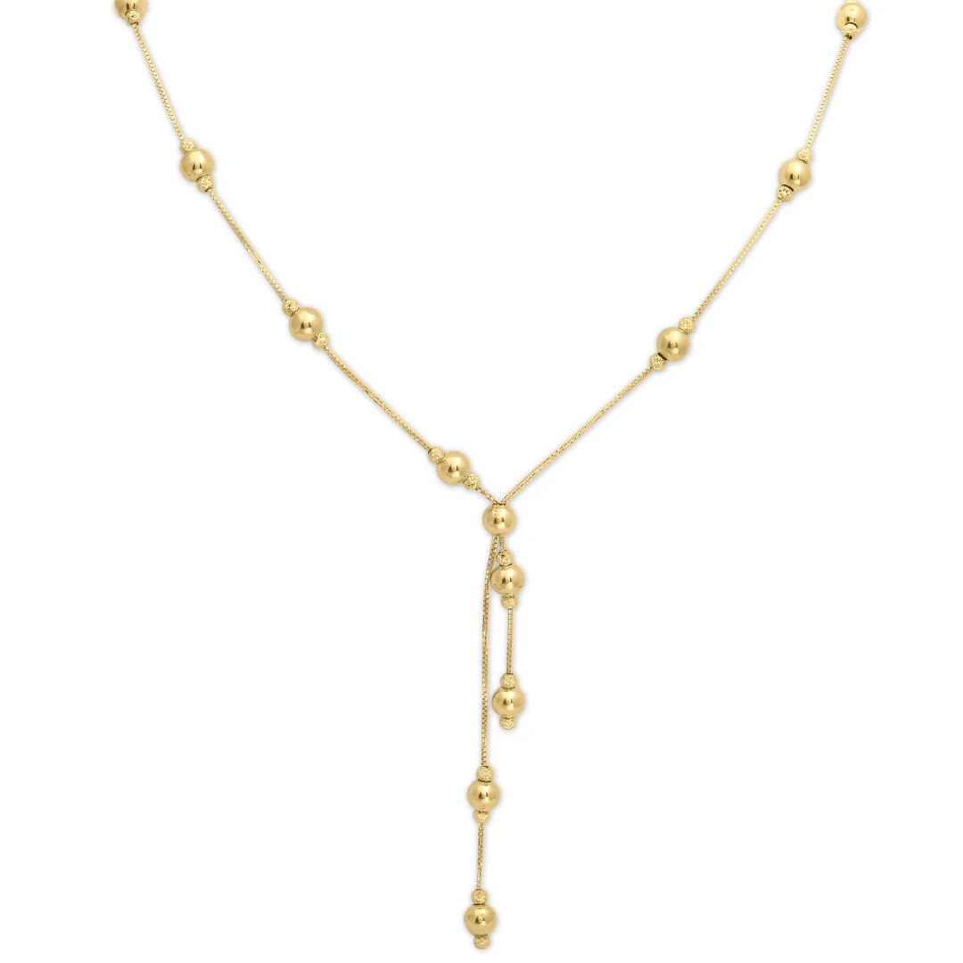 50 Cm Sallantılı Toplu Altın Zincir Kolye (KLY0609)
