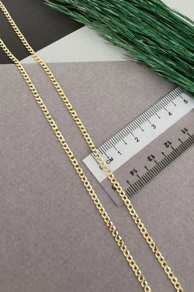 55 Cm Altın 2 Mm Unisex Gurmet Zincir Kolye