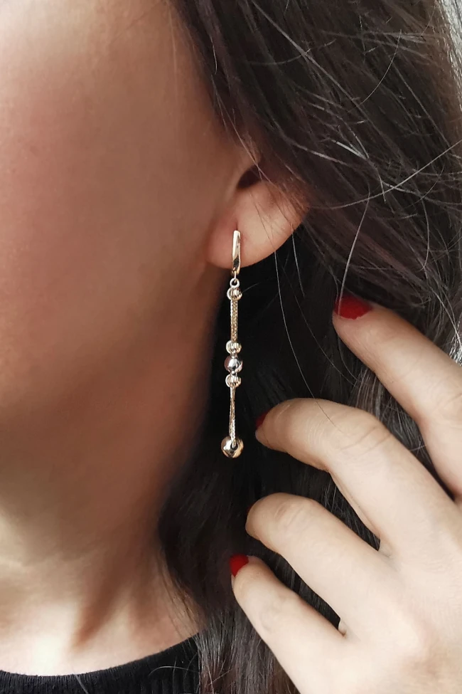 6 Cm Sallantılı Altın Form Küpe