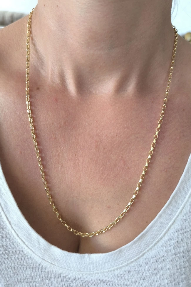 60 Cm Forse Model 3 Mm Altın Unisex Zincir Kolye