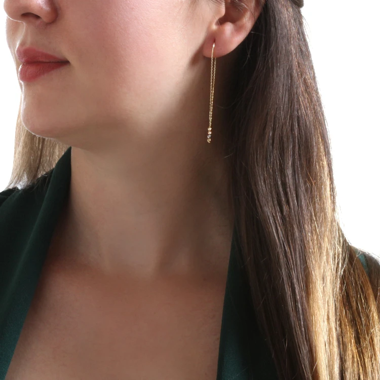 6.5 Cm Sallantılı Altın Dorika Küpe (KP0132)