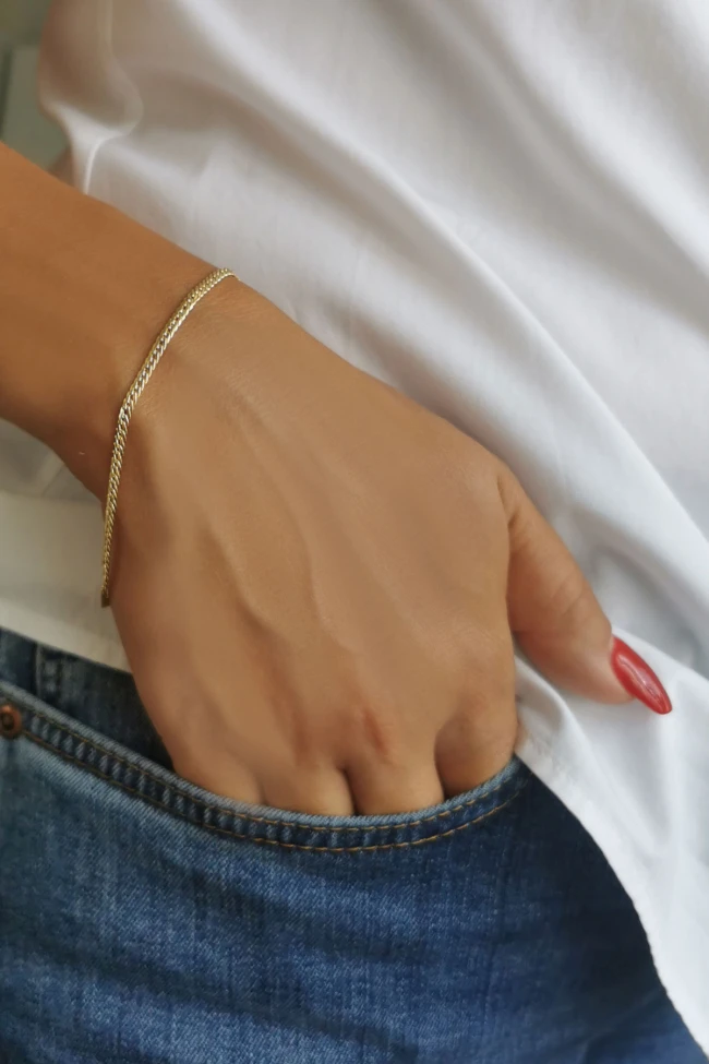 Altın 0.3 Mm Ezme Gurmet Zincir Bileklik
