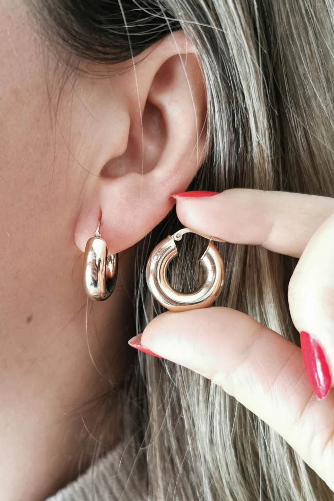 Altın 2 Cm 6 Mm Kalın Halka Küpe