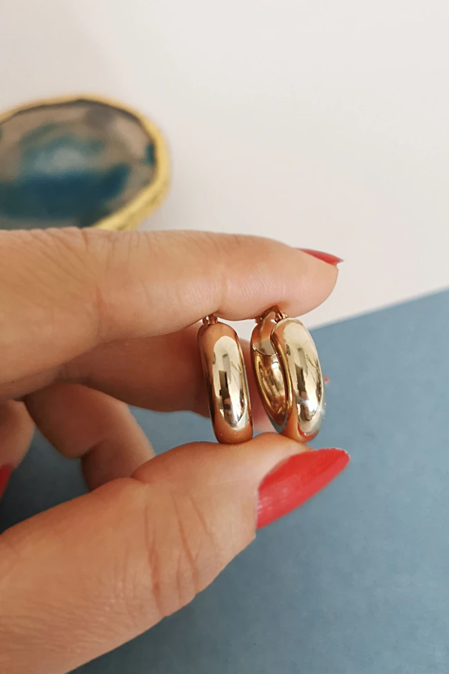 Altın 2 Cm 6 Mm Kalın Halka Küpe