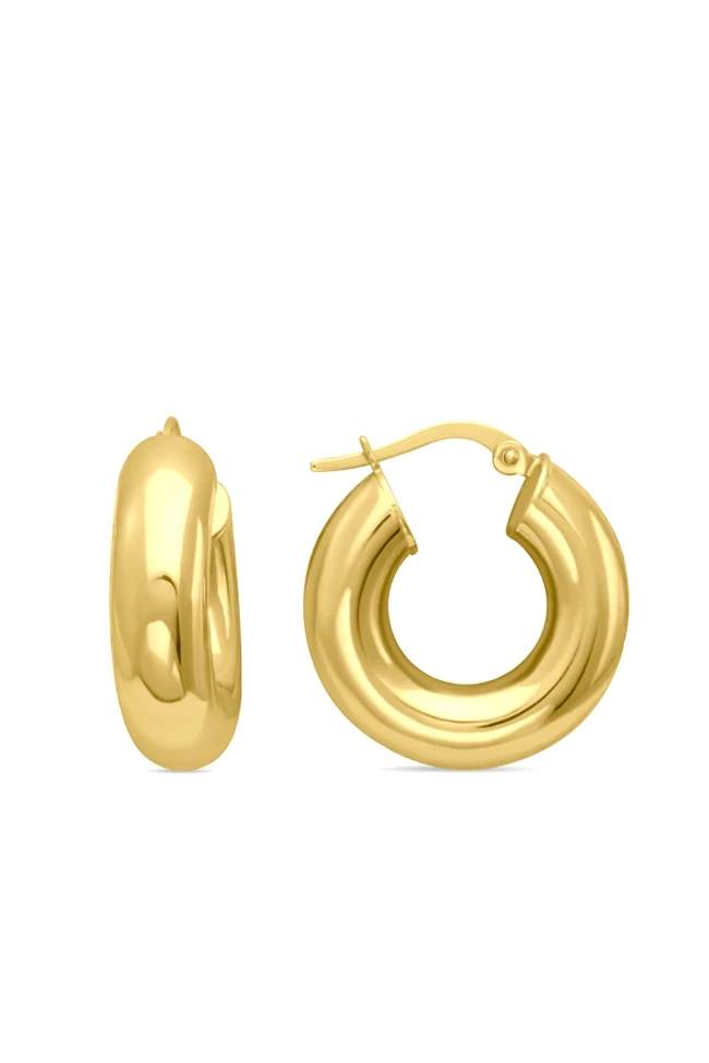 Altın 2 Cm 6 Mm Kalın Halka Küpe