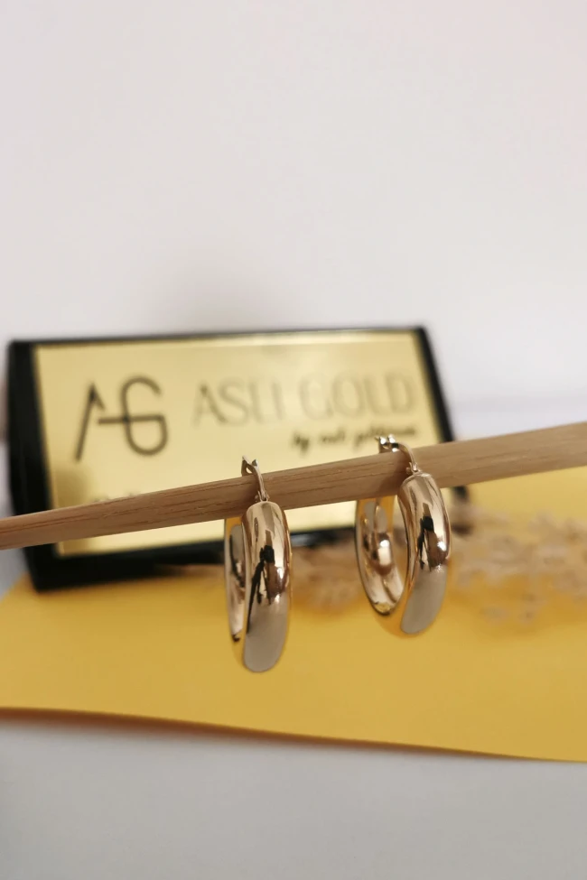 Altın 2.5 Cm 6 Mm Kalın Halka Küpe