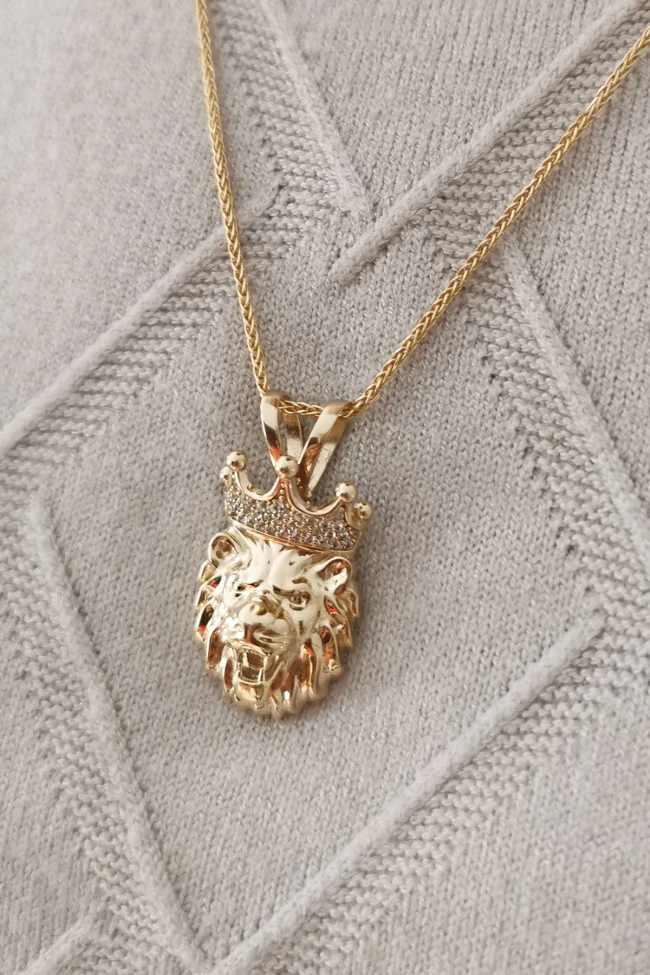 Altın Aslan Model Erkek Kolyesi