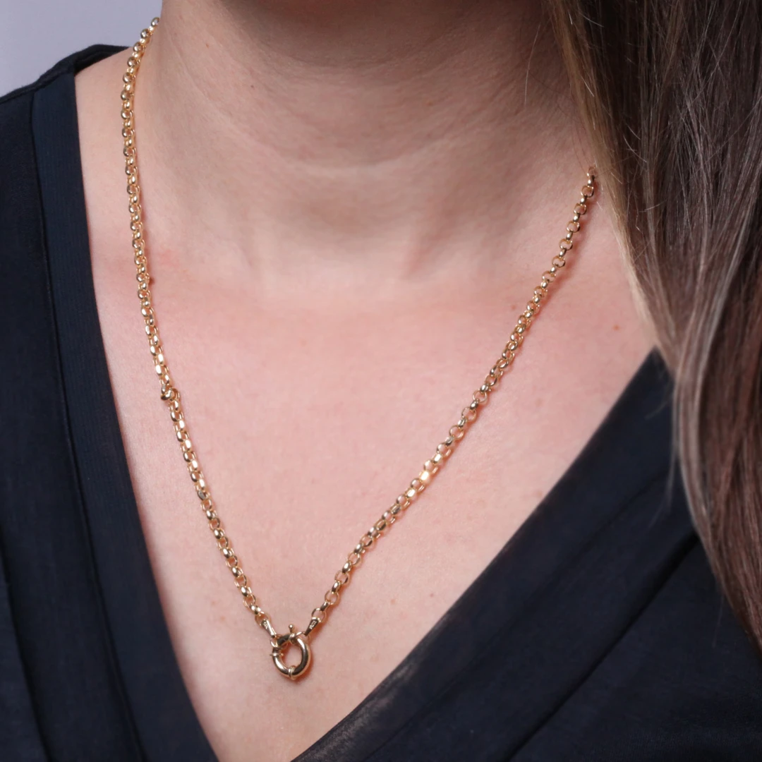 Altın Doc Model Omega Kilitli Zincir Kolye (KLY0265)