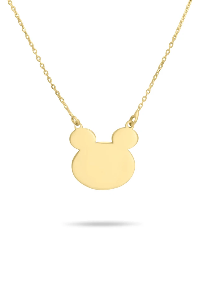 Altın Mickey Mouse Model Kolye