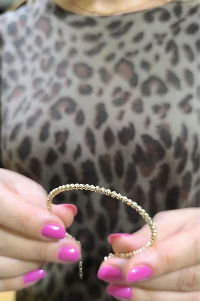 Altın Tek Sıra 3 Mm Toplu Dorika Bilezik (BLZ0013)