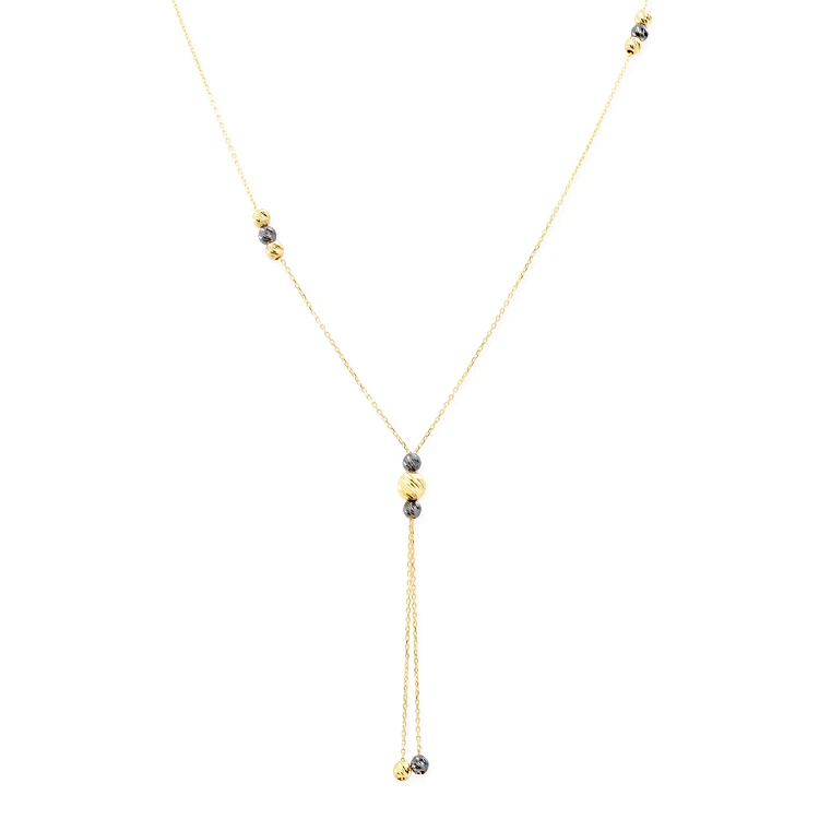Altın Toplu Uzun 57 Cm Zincir Kolye (KLY0069)
